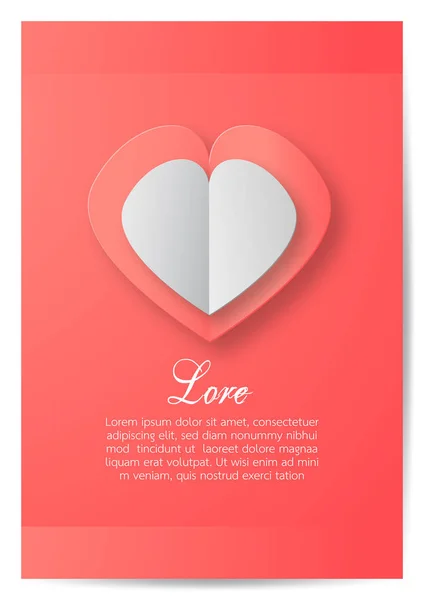 Greeting card with copy space for Valentine's day. Vector Design — Stock Vector