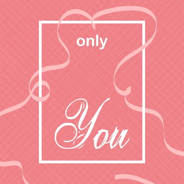 Mock-up der Liebeskarte auf rosa Hintergrund für glückliche Valentinstag da — Stockvektor