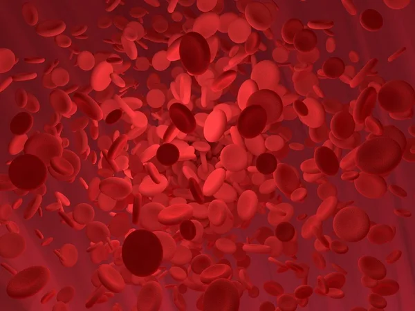 Red blood cell is flowing in blood vessel of body. Science graph — Stock Photo, Image