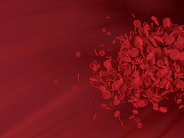 Czerwone krwinki płyną w naczyniu krwionośnym. Wykres naukowy — Zdjęcie stockowe