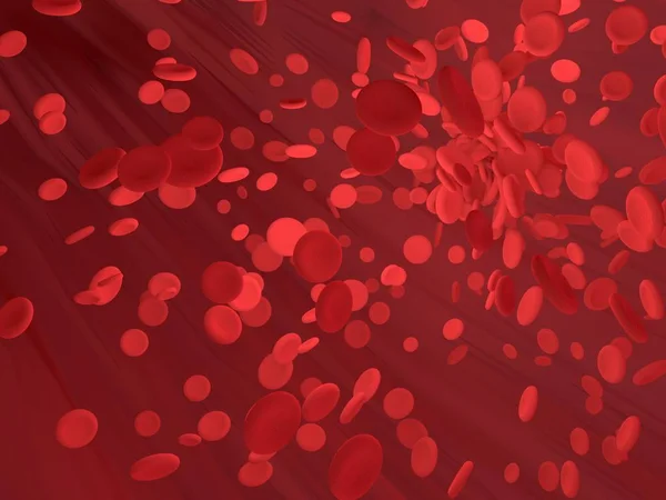 Red blood cell is flowing in blood vessel of body. Science graph — Stock Photo, Image