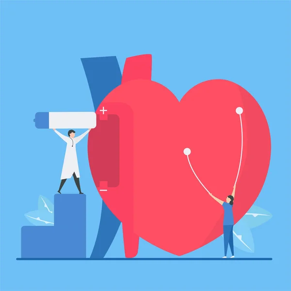 Kardiologi Vektor Illustration Detta Sjukdomsproblem Bradykardi Arytmi Hjärtat Har Varken — Stock vektor
