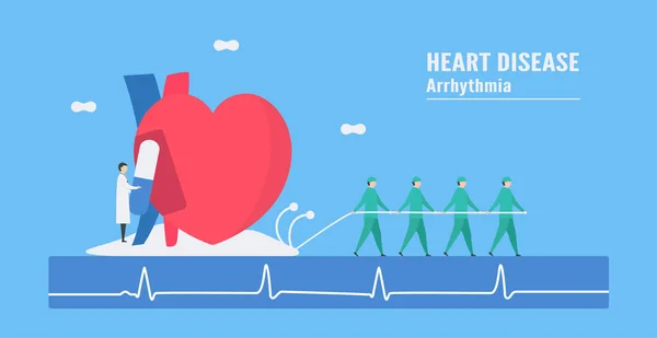 Ilustração vetorial de cardiologia. Doença cardíaca . — Vetor de Stock