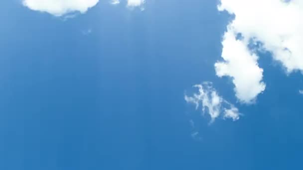 Cielo Azul Con Nubes Forma Similar Corazón Buen Día Por — Vídeos de Stock