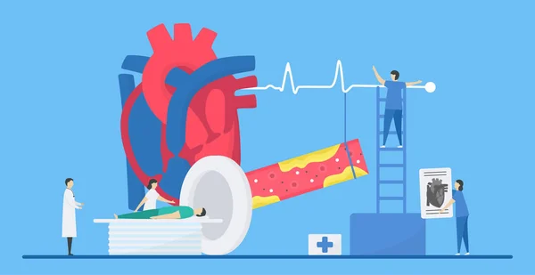 Ilustração vetorial de cardiologia. Esta doença está estreitando de cor — Vetor de Stock