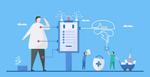 La santé numérique est un mélange de technologies telles que l'IA, les soins de santé — Image vectorielle