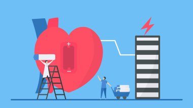 Kardiyoloji vektör çizimi. Kalp rahatsızlığı, bradikardi aritmisi. Eğer kalbin pili ya da enerjisi zayıfsa, bu arıza periyodik sinyali çok yavaş yapar..