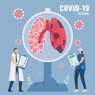 Coronavirus veya COVID-19. Bu hastalık yeni bir hastalık. Ve akciğerleri yok eder. Teşhis testi. Belirtiler öksürük, yüksek ateş ve nefes darlığı..