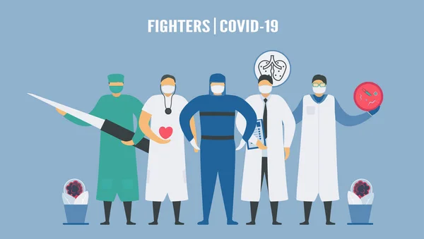 Medizinische Teams Kampf Gegen Das Neue Coronavirus Diesem Team Gehören — Stockvektor