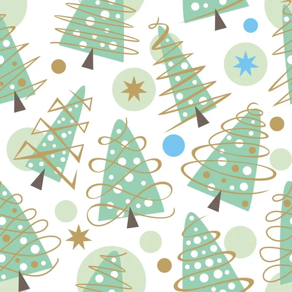 Christmas trees seamless pattern — Stock Vector