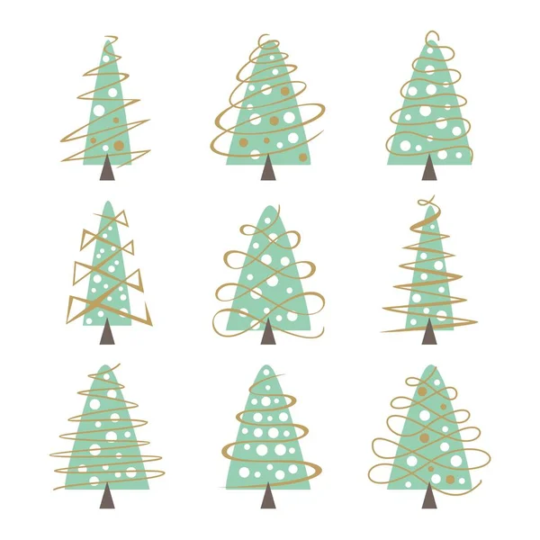 Crăciun set de copaci Vectori de stoc fără drepturi de autor