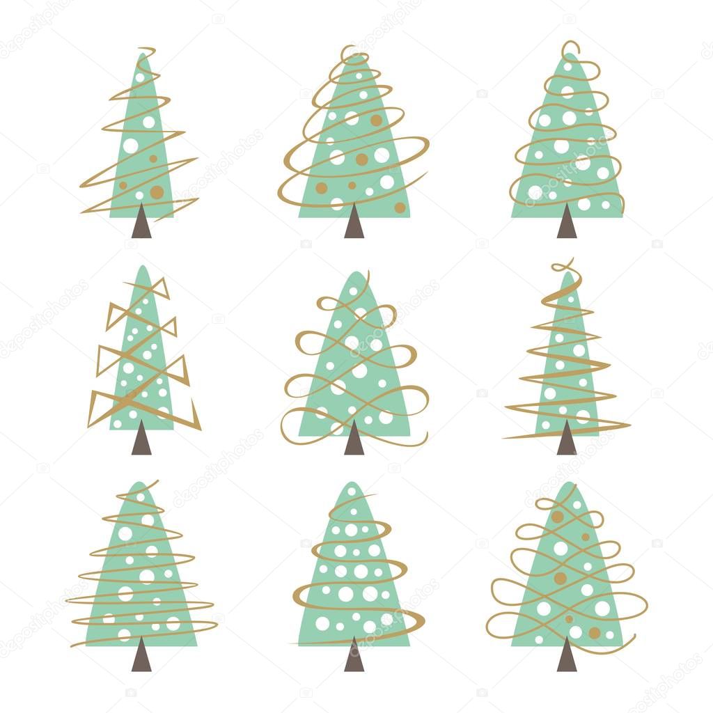 Christmas Trees Set