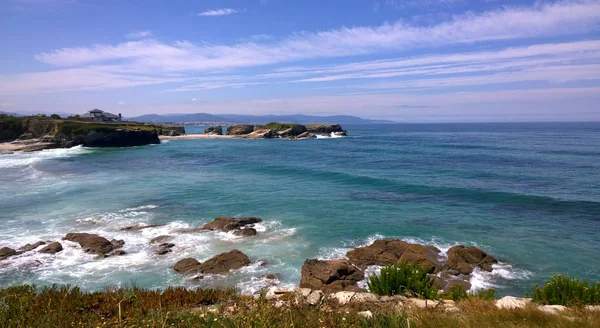 Os Castros Beach in Ribadeo, Spain — Stock Photo, Image