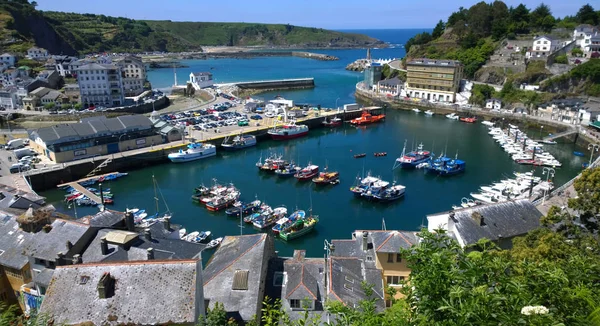 Seaport Luarca, İspanya Stok Resim