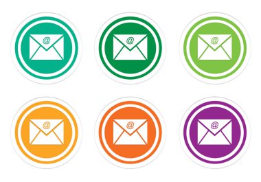 E-posta simgesi olan yuvarlak renkli simgeler ayarla