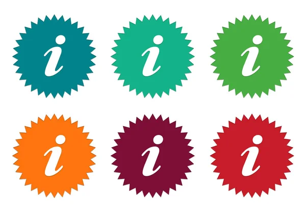 Conjunto de ícones de adesivos coloridos com símbolo de informação — Fotografia de Stock