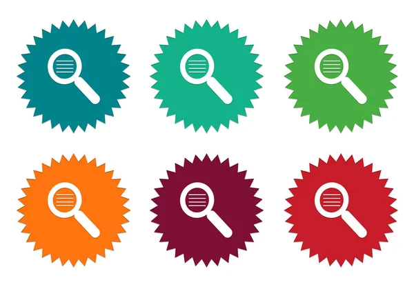 Set di icone colorate con simbolo di ricerca — Foto Stock