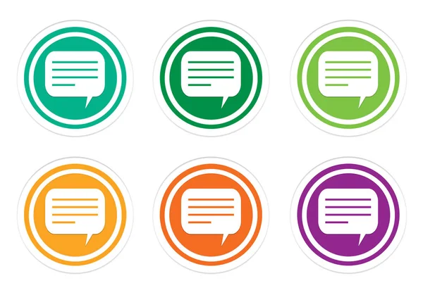 Set di icone colorate arrotondate con simbolo di conversazione — Foto Stock