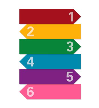 Web siteleri, pazarlama veya sunum için renkli ok etiket kümesi