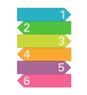 Web siteleri, pazarlama veya sunum için menüler için renkli Etiketler