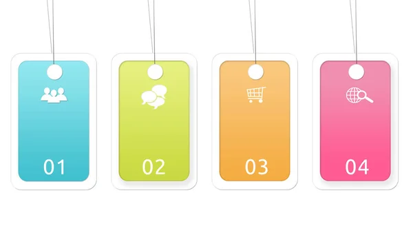 Красочные кнопки этикетки для меню веб-страницы, маркетинга или презентаций — стоковое фото