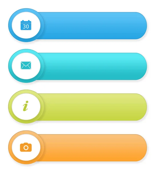 Set dari tombol bulat penuh warna untuk menu halaman web, pemasaran atau presentasi — Stok Foto
