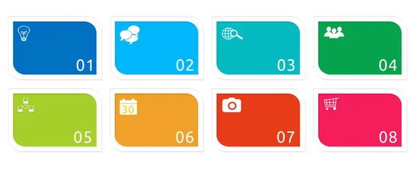 Set de butoane colorate pentru meniul paginii web, marketing sau prezentări — Fotografie, imagine de stoc