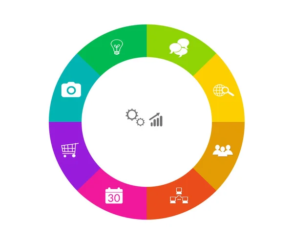 Abstracte kleurrijk ontwerp met cirkels voor web-, marketing- of presentaties — Stockfoto