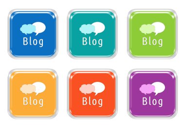 blog simgesi olan kare renkli düğmelerinin ayarla