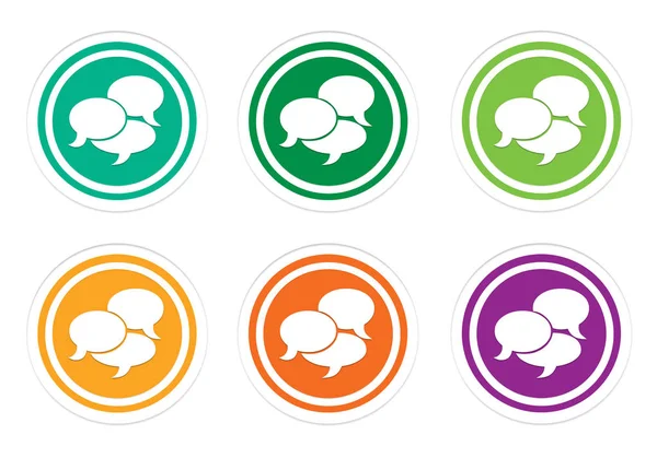 Set van afgeronde pictogrammen met bubble toespraak symbool — Stockfoto