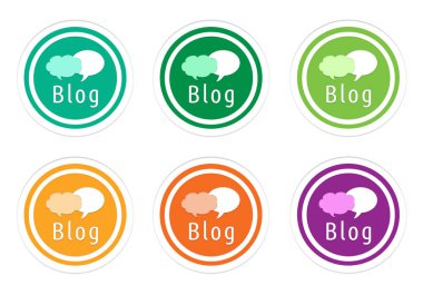 Blog sembolü ile yuvarlak simgeler ayarla