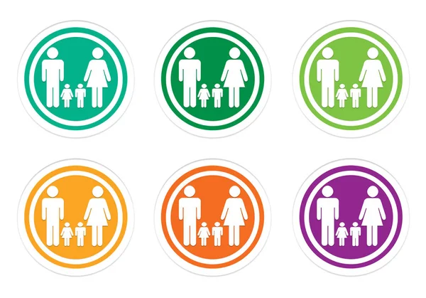 Aile sembolü ile yuvarlak renkli simgeler ayarla