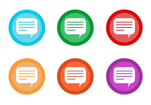 Conjunto Botões Coloridos Arredondados Com Símbolo Conversação Nas Cores Azul — Fotografia de Stock