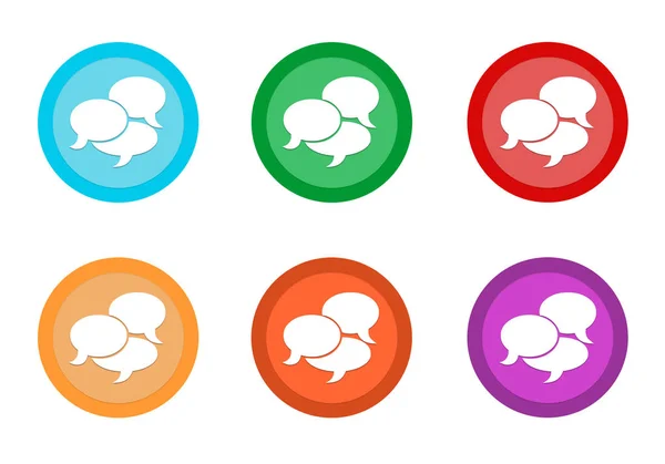 Set Rounded Colorful Buttons Bubble Speeches Symbol Blue Green Red — Stock Photo, Image