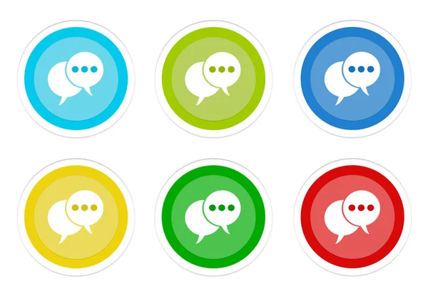 Set Rounded Colorful Buttons Bubble Speeches Symbol Blue Green Yellow — Stock Photo, Image