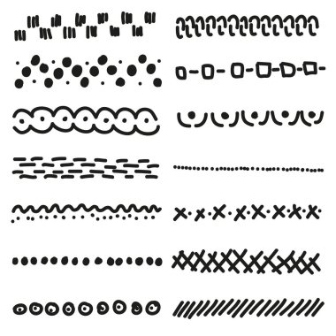 El çizimi elementler, vektör illüstrasyonu