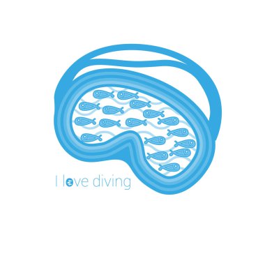 Tüplü dalış illüstrasyonu, vektör illüstrasyonu