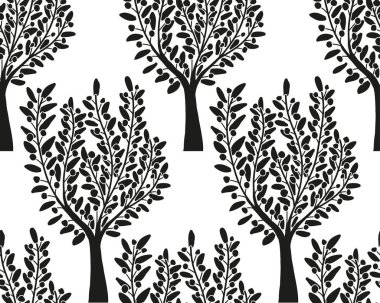 ağaçlar vektör çizim ile Seamless Modeli