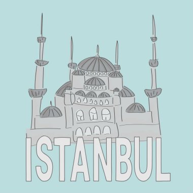 Sultanahmet Camii vektör çizim