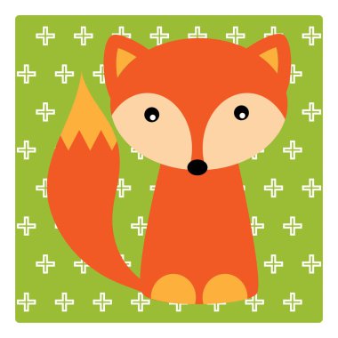 Şirin tilki ile vektör illüstrasyonu