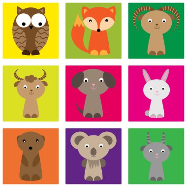 Komik hayvanlar içeren vektör