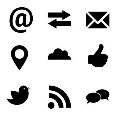 bir dizi sosyal ağ simgesi