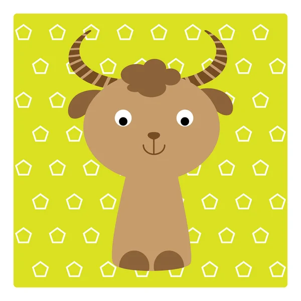 Vector Ilustración Con Yak Lindo — Vector de stock