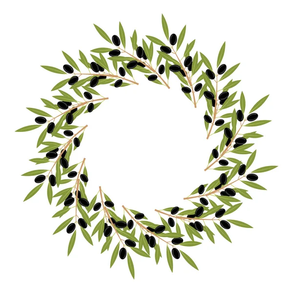 Illustrations Vectorielles Couronnes Olives Branches — Image vectorielle