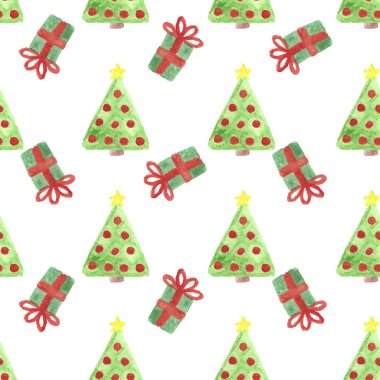 Sulu Boya Noel seamless modeli