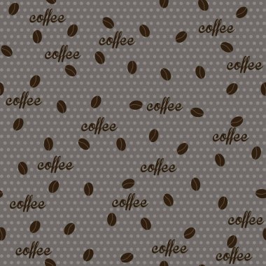 kahve çekirdekleri ile sorunsuz vektör desen