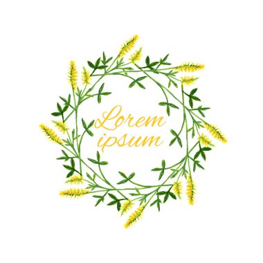 Çiçek çerçevesi. Vektör suluboya çiçekleri