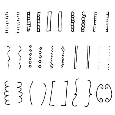 El çizimi basit parantez seti 