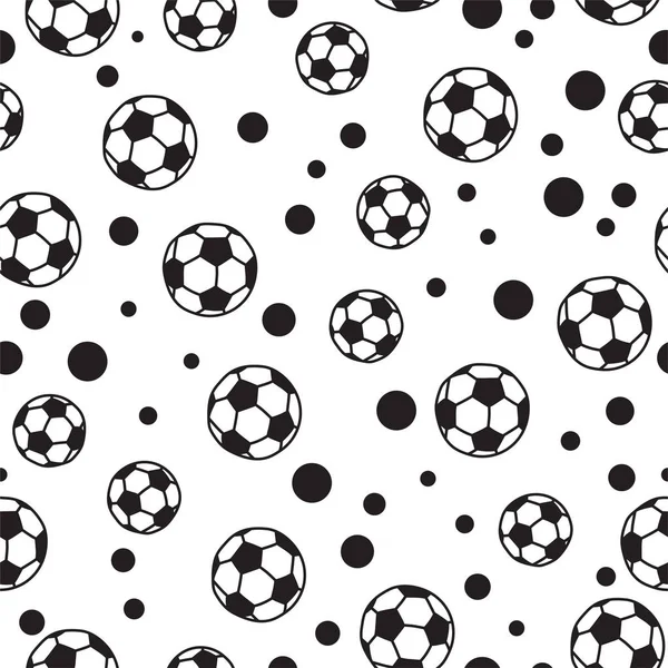 Balones Fútbol Patrón Vector Sin Costura — Archivo Imágenes Vectoriales