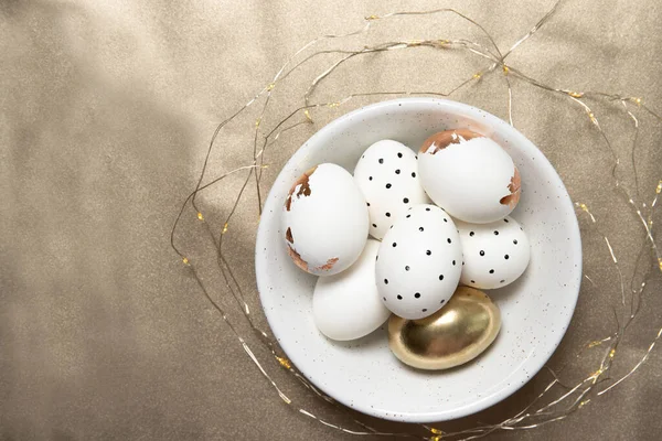 Paskalya Yumurtaları Güzel Bir Paskalya Kompozisyonu Metin Için Boşluk — Stok fotoğraf